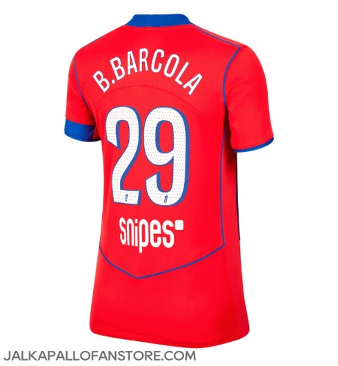 Paris Saint-Germain Bradley Barcola #29 Kolmaspaita Naisten 2025-26 Lyhythihainen Paris Saint-Germain Bradley Barcola #29 Kolmaspaita Naisten 2025-26 Lyhythihainen